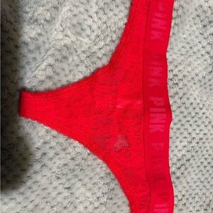 PINK Victoria's Secret Red Lace Panty